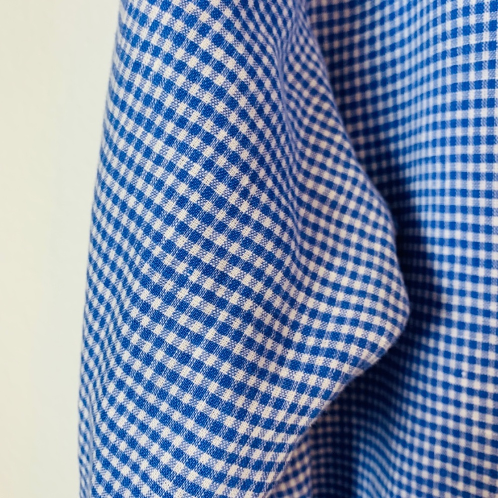 Ralph Lauren Mens Classic Fit Button Down Shirt Size Large 17 34/35 Blue Linen - Picture 7 of 13